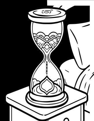 Hourglass at Night - Free printable coloring page
