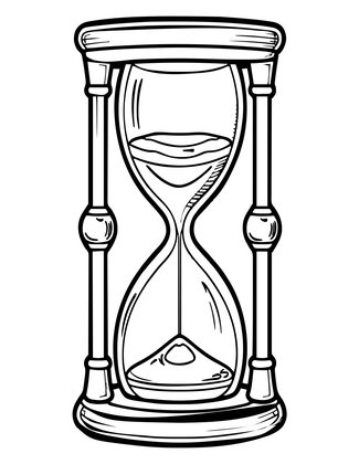 Hourglass Blueprint - Free printable coloring page
