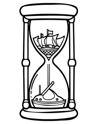 Navigator's Hourglass - Free printable coloring page