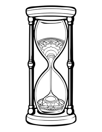 Decorative Hourglass - Free printable coloring page