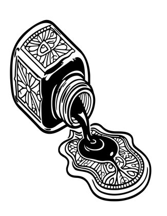 Inkwell Spill - Free printable coloring page