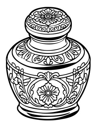 Victorian Inkwell - Free printable coloring page