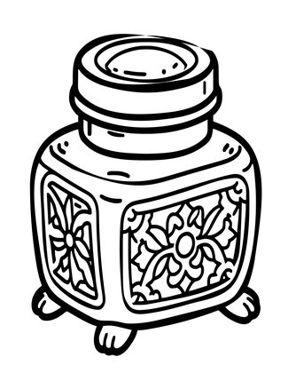 Brass Inkwell - Free printable coloring page
