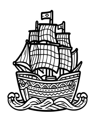 Ship Inkwell - Free printable coloring page