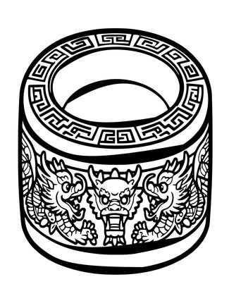 Chinese Inkwell - Free printable coloring page