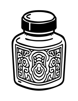 Miniature Inkwell - Free printable coloring page