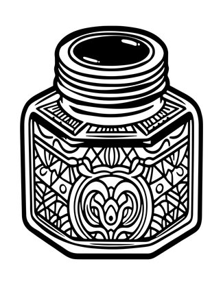 Inkwell Patent Drawing - Free printable coloring page