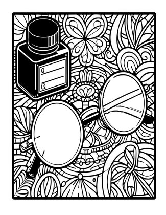 Inkwell and Spectacles - Free printable coloring page