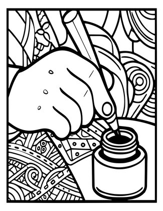 Ink Making - Free printable coloring page