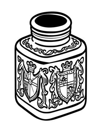 Pewter Inkwell - Free printable coloring page