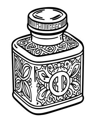 Silver Inkwell - Free printable coloring page