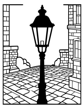 Street Lantern - Free printable coloring page