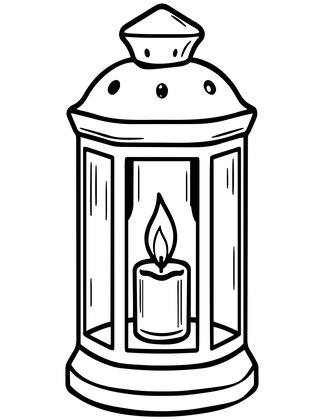Lantern and Candle - Free printable coloring page