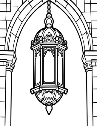 Church Lantern - Free printable coloring page