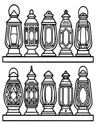 Lantern Collection - Free printable coloring page