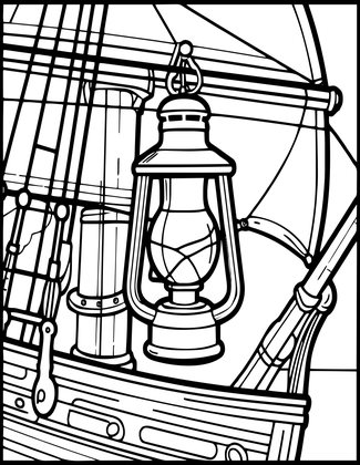 Ship's Lantern - Free printable coloring page
