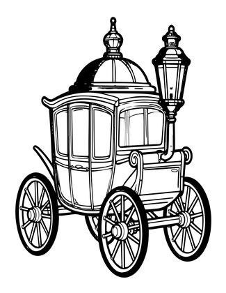 Carriage Lantern - Free printable coloring page