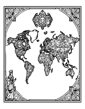 World Map 1600s - Free printable coloring page