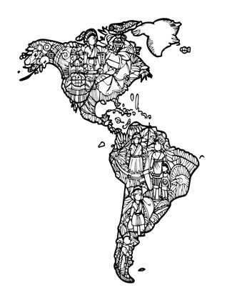 New World Map - Free printable coloring page