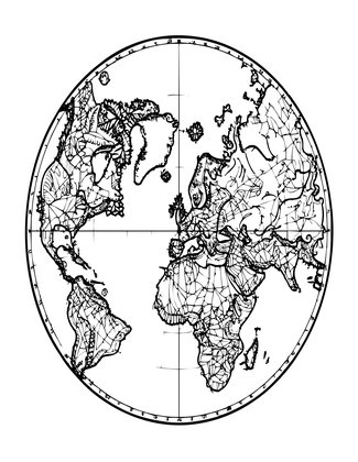 Polar Projection Map - Free printable coloring page