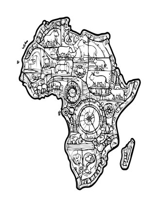 Map of Africa - Free printable coloring page