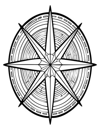 Map Compass Rose - Free printable coloring page