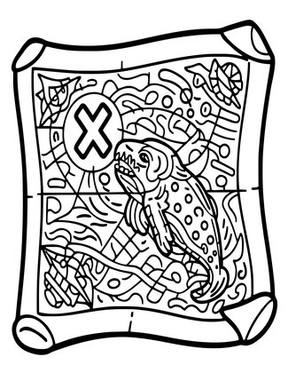 Treasure Map - Free printable coloring page