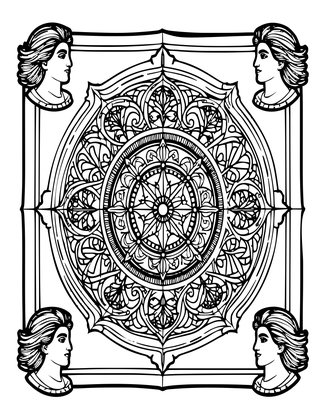 Map with Wind Heads - Free printable coloring page