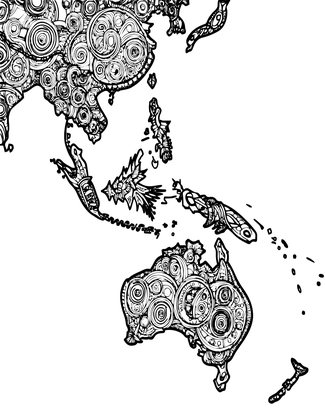 Pacific Islands Map - Free printable coloring page