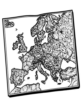 Antique Road Map - Free printable coloring page