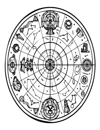 Celestial Map - Free printable coloring page