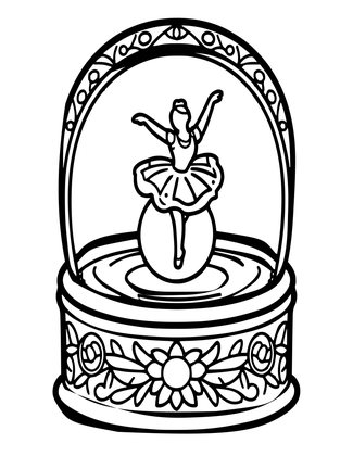 Ballerina Box - Free printable coloring page