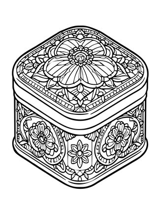 Enamel Music Box - Free printable coloring page