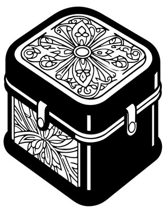 Ebony Music Box - Free printable coloring page