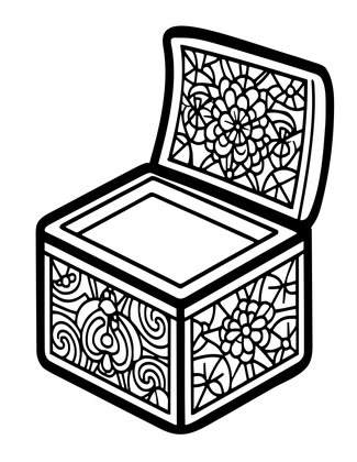 Music Box at Night - Free printable coloring page
