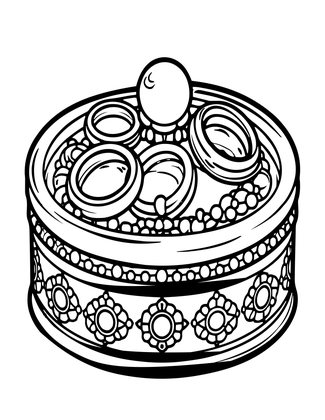 Music Box and Jewelry - Free printable coloring page