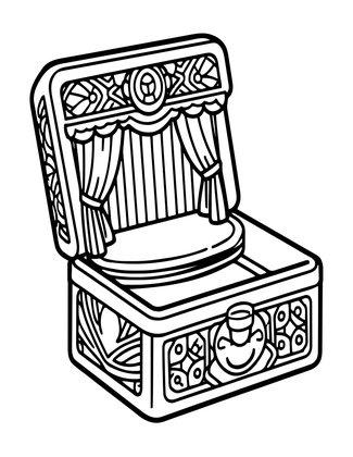 Music Box Stage - Free printable coloring page