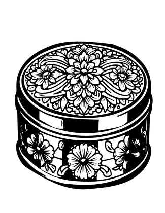 Silver Music Box - Free printable coloring page