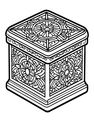 Heirloom Music Box - Free printable coloring page