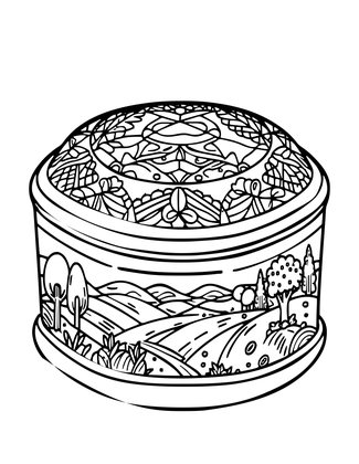 Porcelain Music Box - Free printable coloring page
