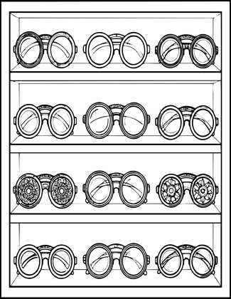 Opera Glasses Collection - Free printable coloring page