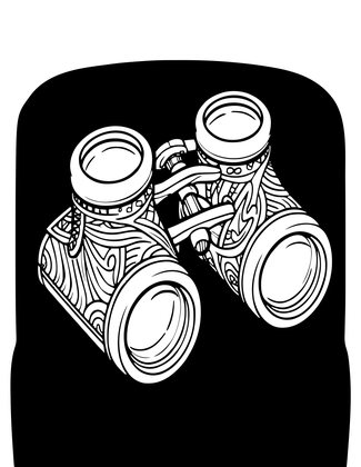 Gentleman's Binoculars - Free printable coloring page