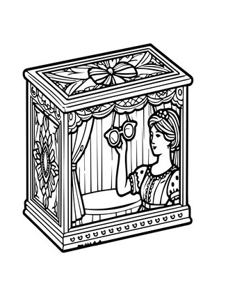 Opera Box Scene - Free printable coloring page