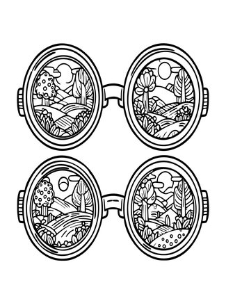 Enamel Binoculars - Free printable coloring page