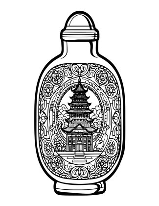 Chinese Snuff Bottle - Free printable coloring page