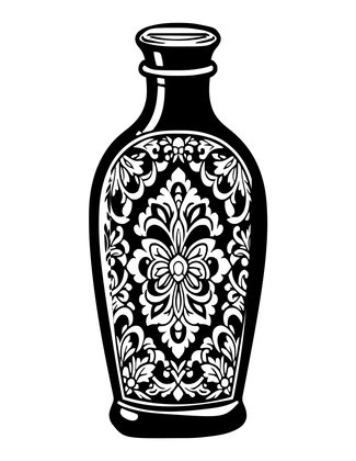 Silver Overlay Bottle - Free printable coloring page