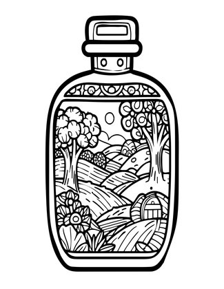 Porcelain Bottle - Free printable coloring page
