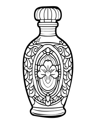 Carnival Glass Bottle - Free printable coloring page