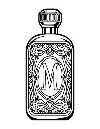 Edwardian Silver Bottle - Free printable coloring page