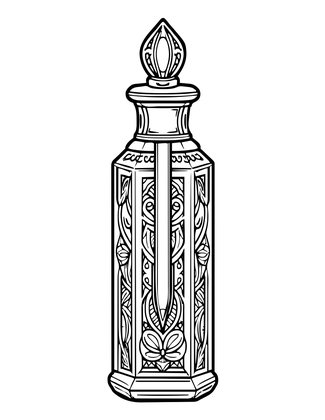French Vanity Bottle - Free printable coloring page